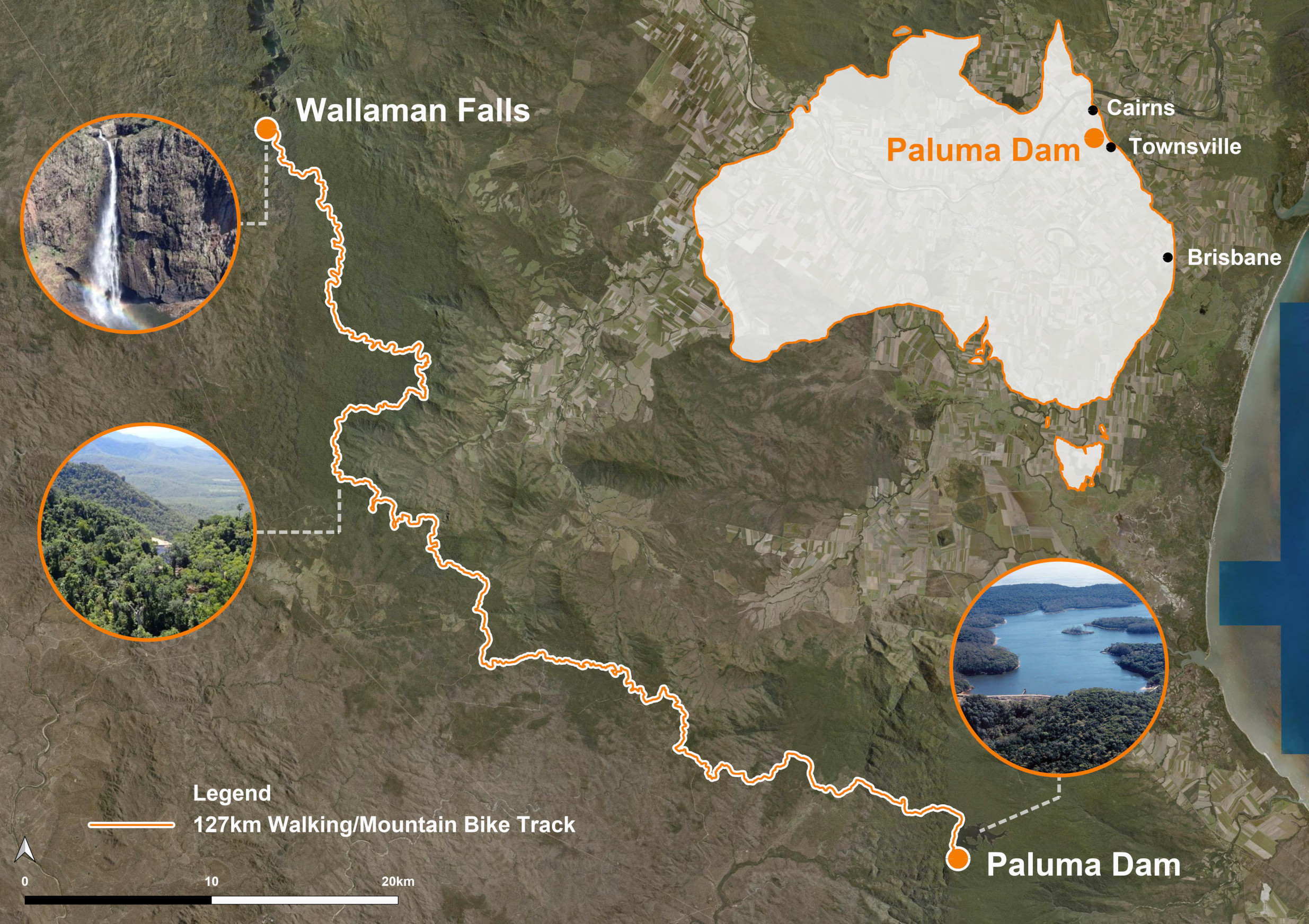 Graphic map of Paluma trail