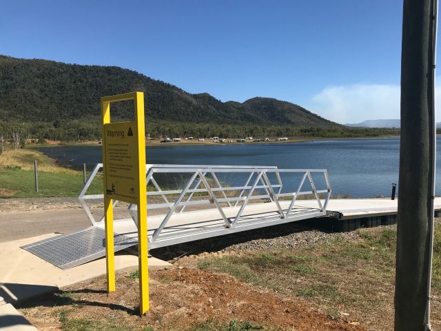 New sign by the pontoon at Lake Proserpine.